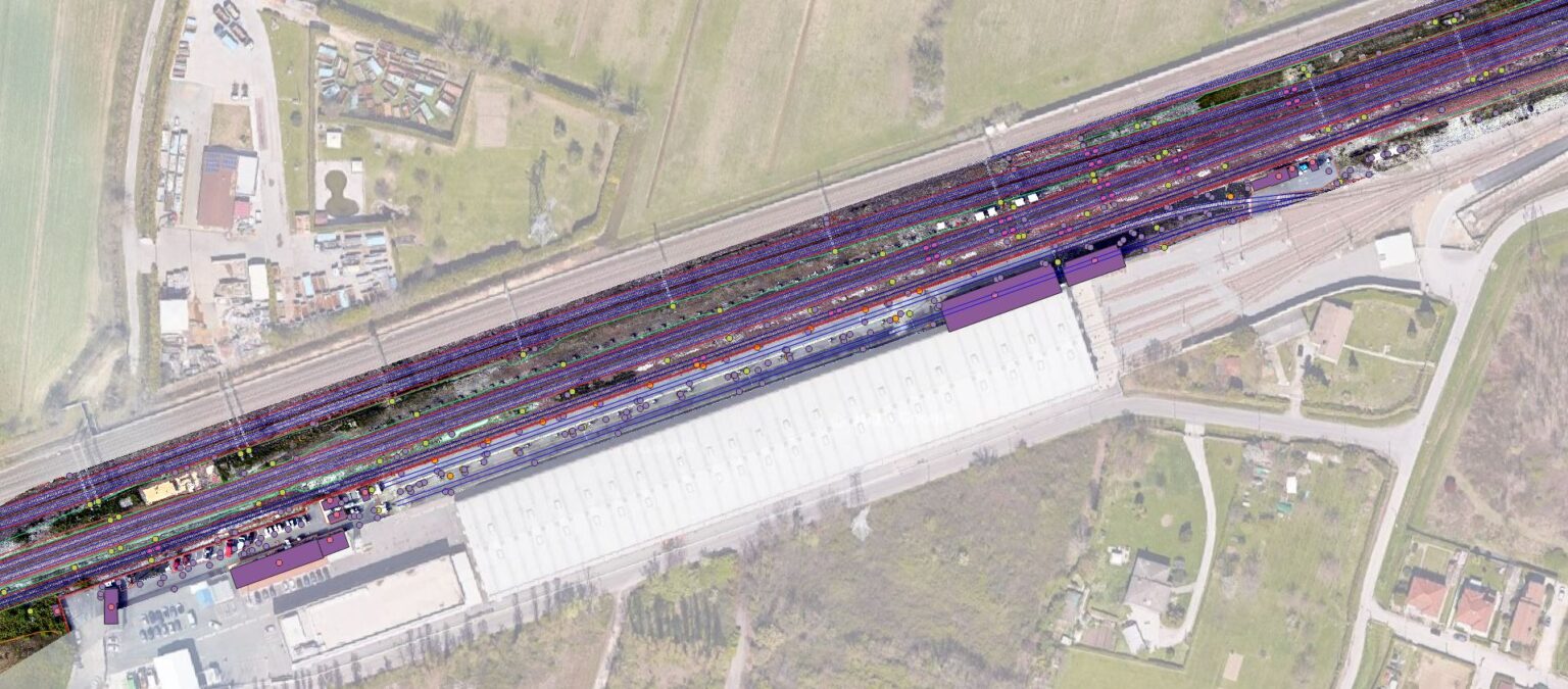 Rilievi topografici e aerofotogrammetrici lungo 52 KM di linea ferroviaria