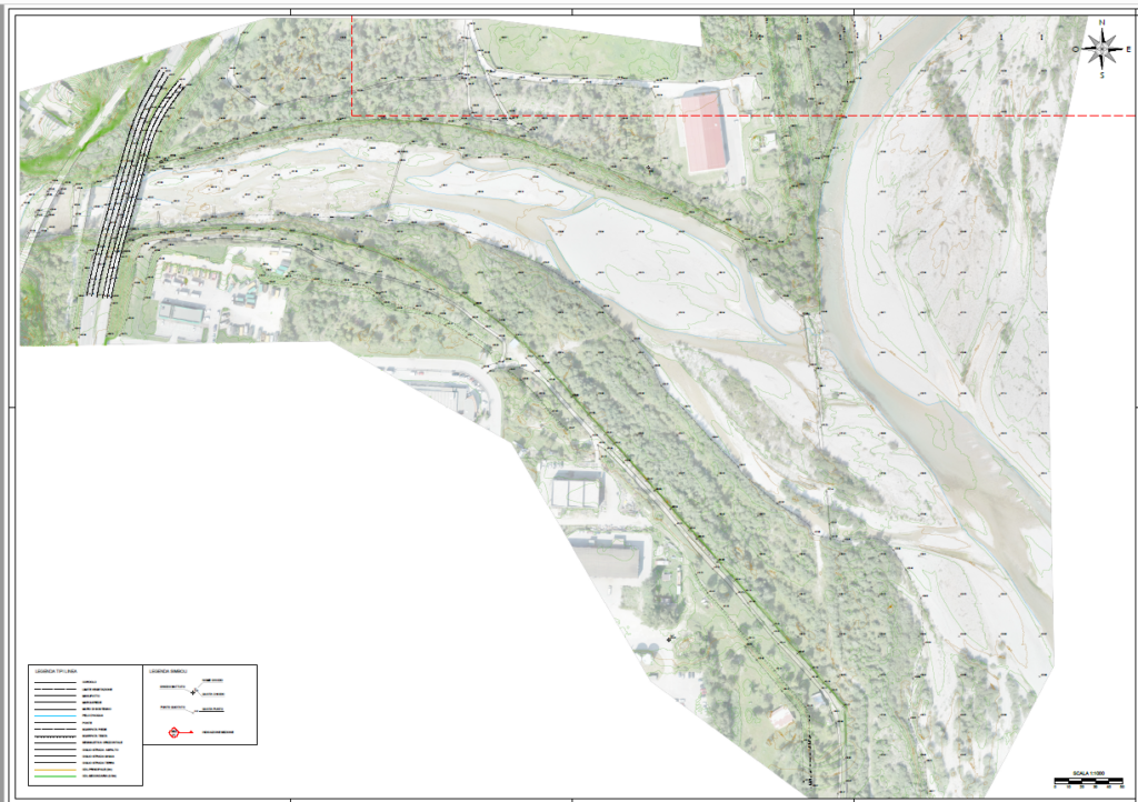 Rilievi topografici e laser scanner lungo un tratto del fiume Piave