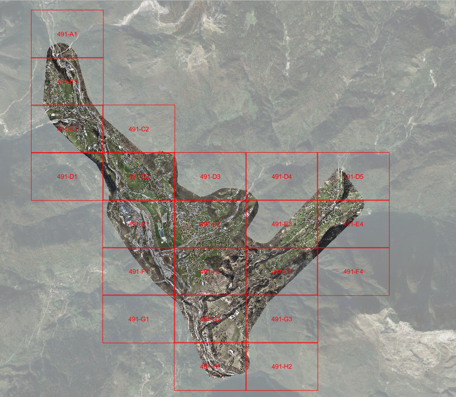 Rilievo aerofotogrammetrico e LiDAR in un tratto della Conca agordina nel bellunese